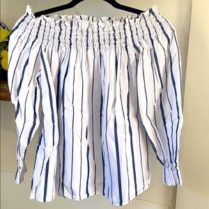 Off the shoulder striped blouse